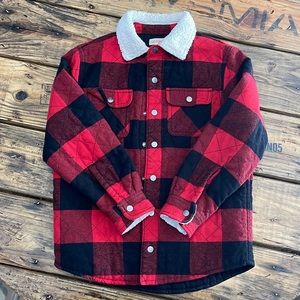 Kids buffalo plaid jacket.
